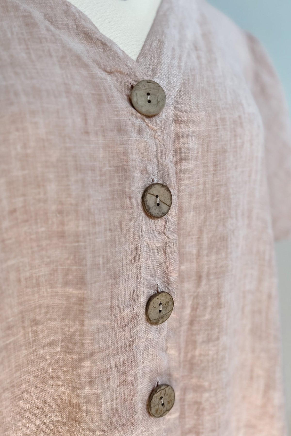 Feminine Pink Linen Shift Dress | Italian Linen - Women&#39;s Dresses - Blooming Daily