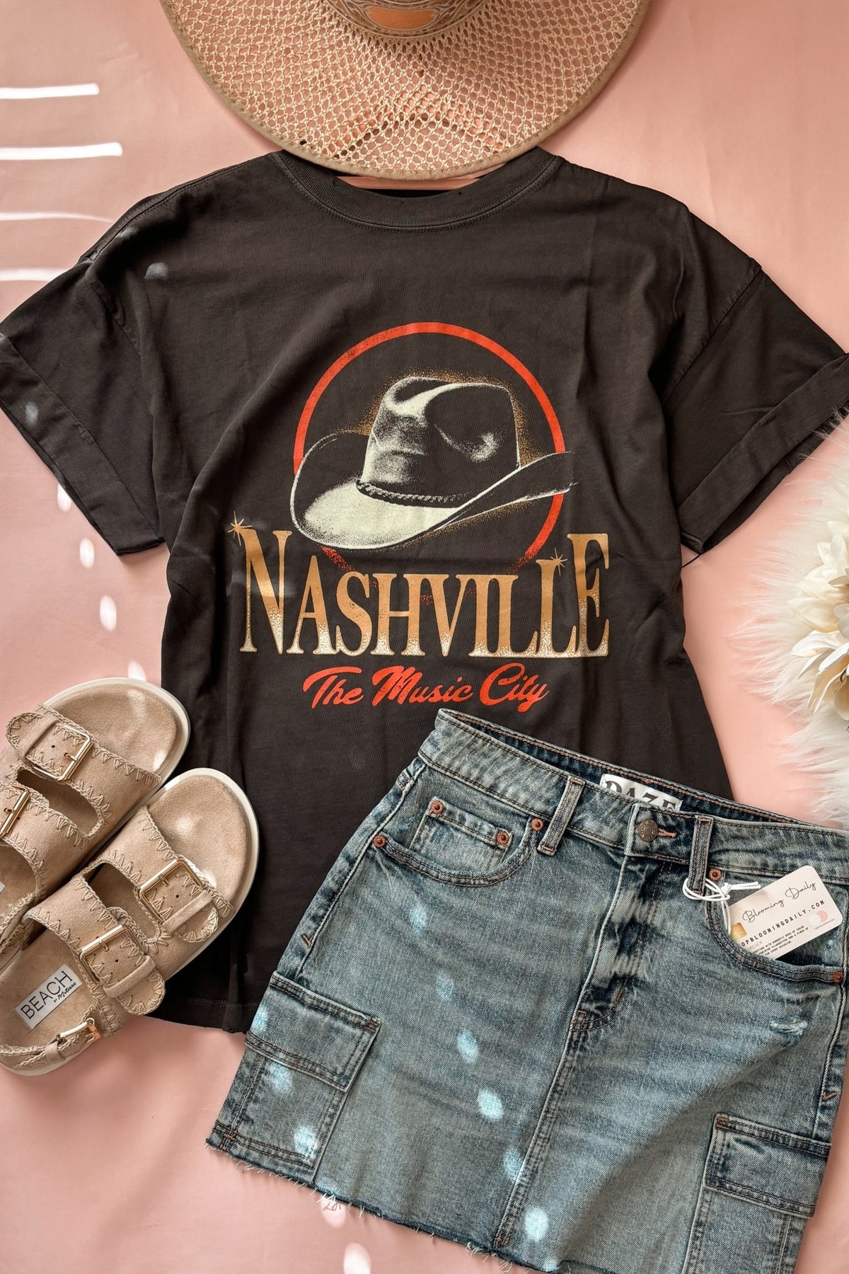 Girl Dangerous | Nashville Music City | Relaxed Fit | Graphic Tee - Women&#39;s Shirts &amp; Tops - Blooming Daily