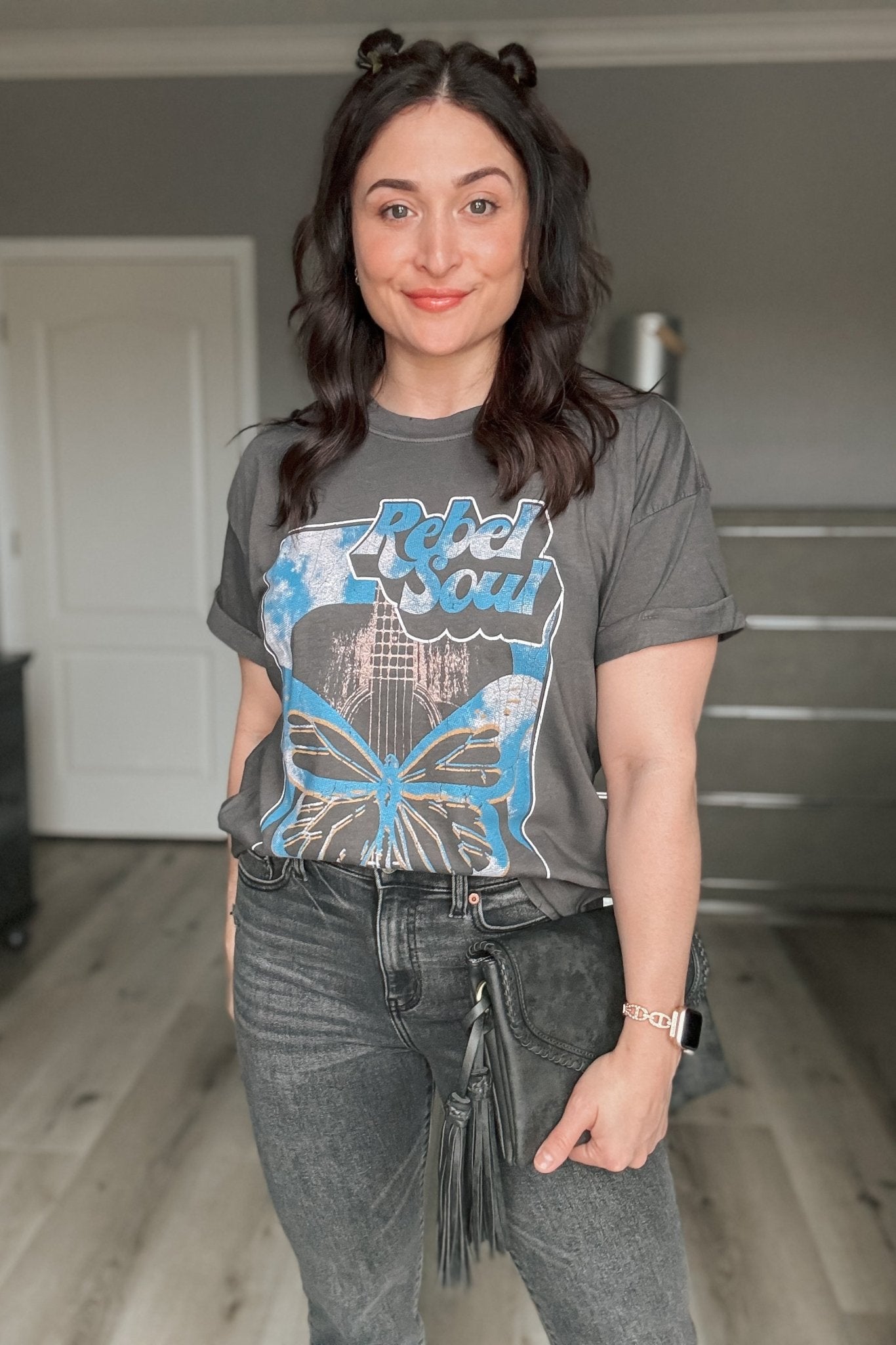 Girl Dangerous | Women's Graphic T-Shirt | Rebel Soul Butterfly - Women's Shirts & Tops - Blooming Daily