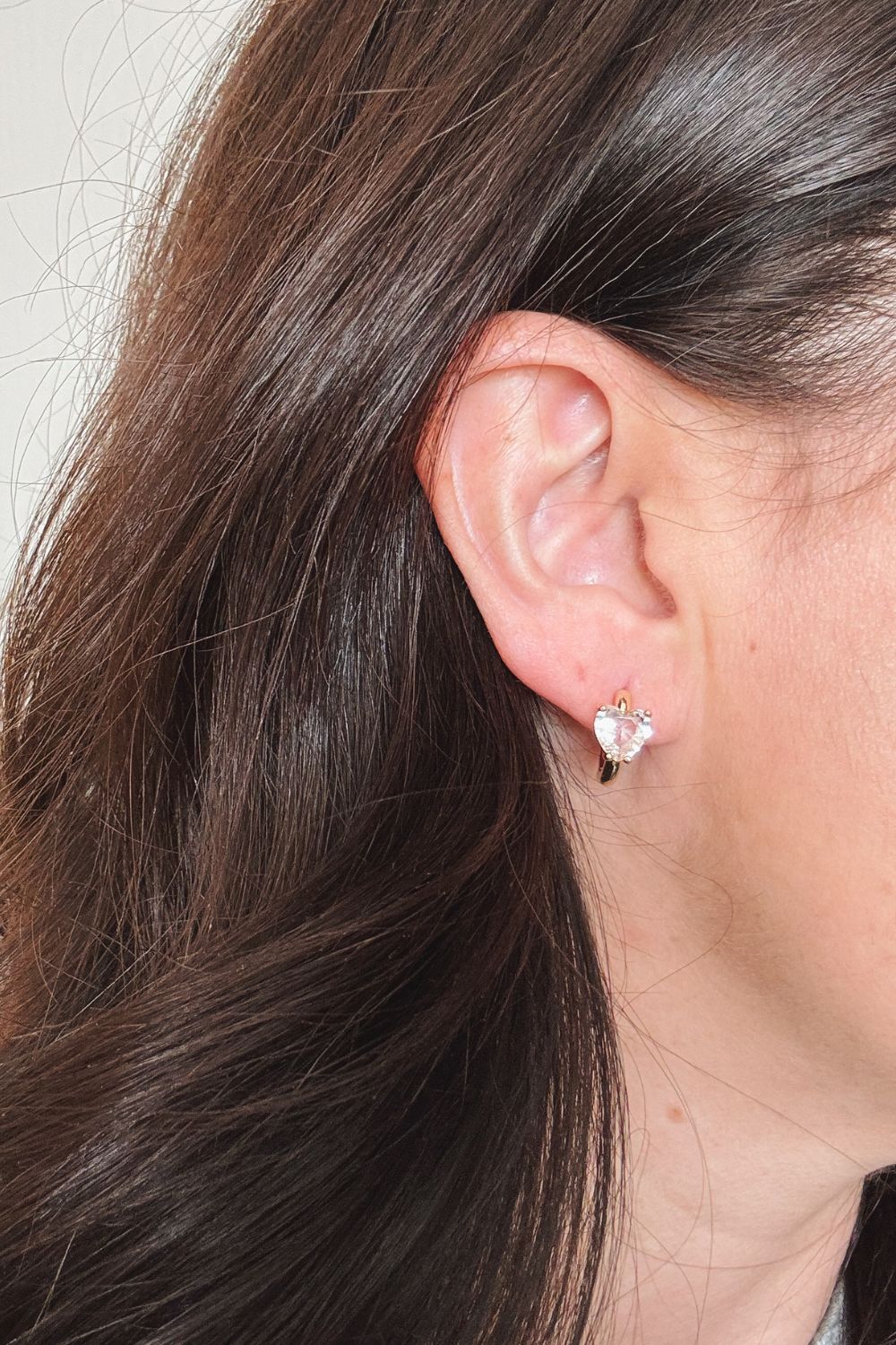 Heart Crystal Huggie Hoop Earrings | Women&#39;s Accessories | Jewelry - Women&#39;s Jewelry - Blooming Daily