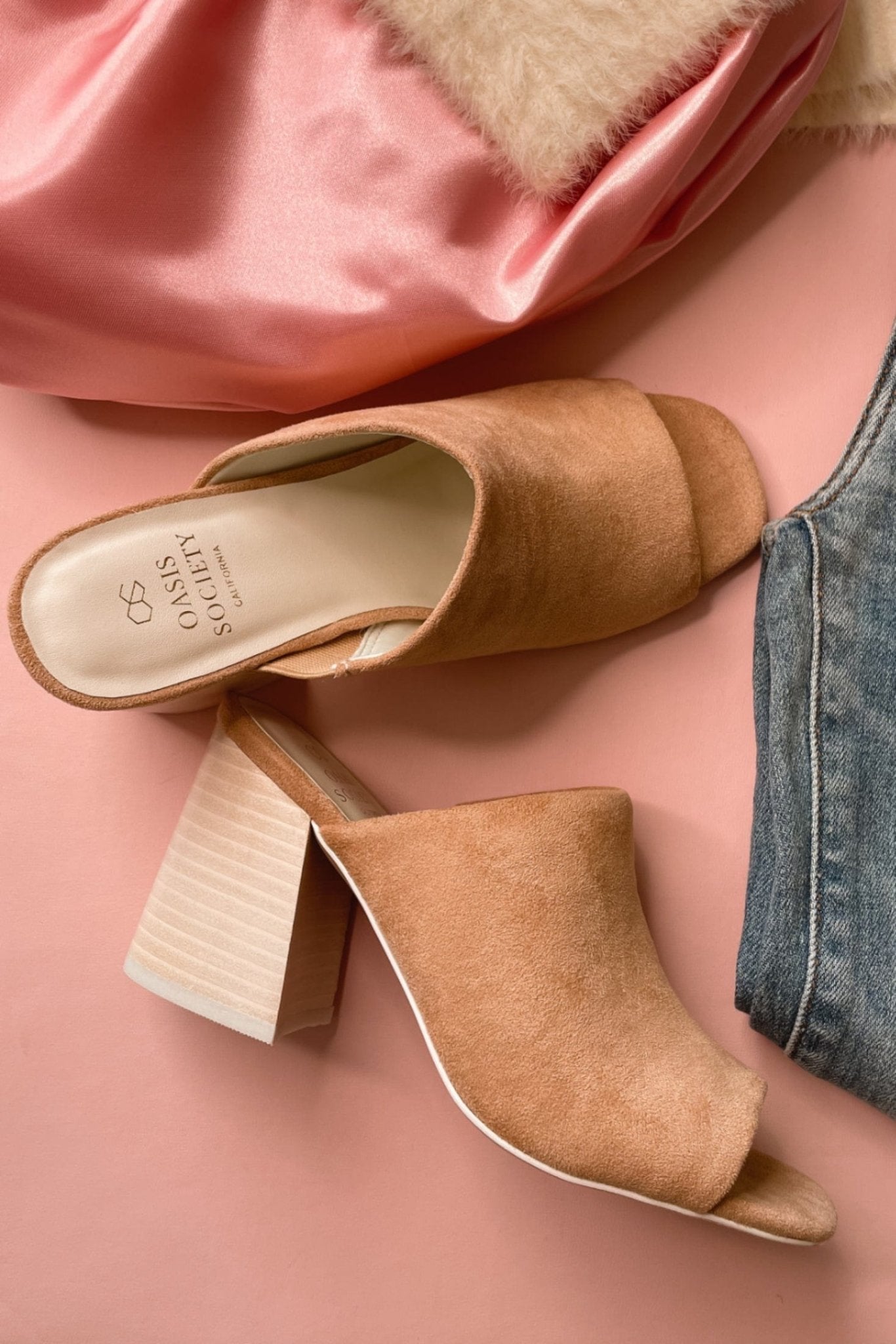 Kathleen Block Heel Slide in Almond - Shoes - Blooming Daily