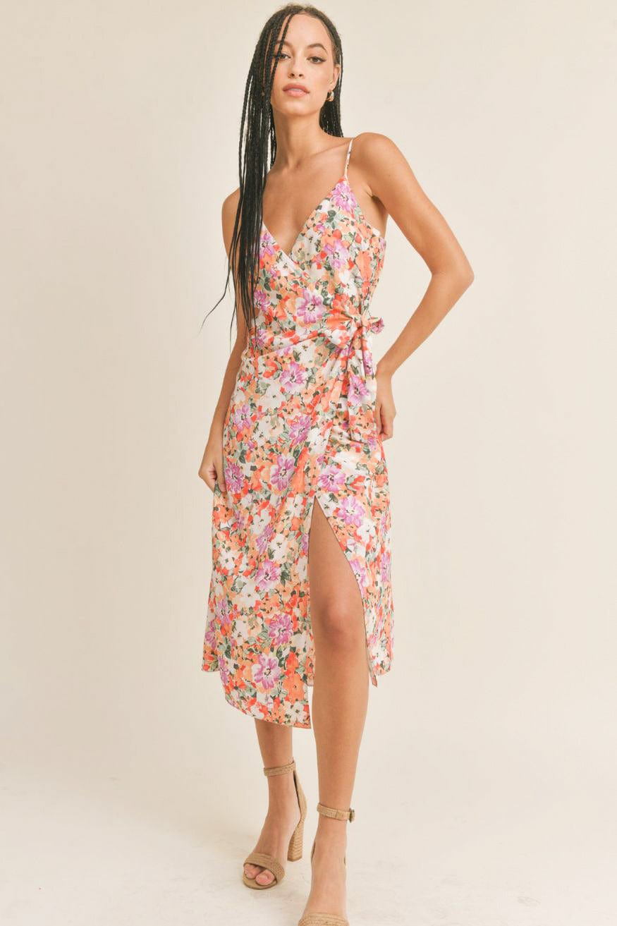 La Botánique Hawaiin Floral Midi Wrap Dress by Sage The Label - Dresses - Blooming Daily