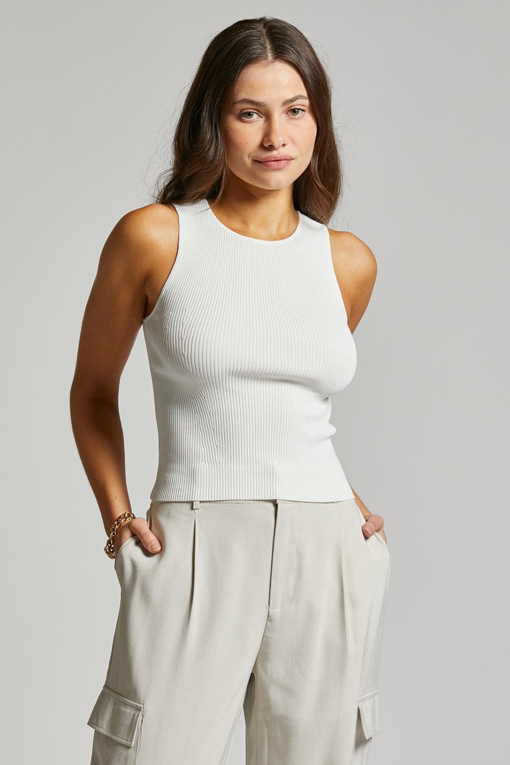 Mina Tank by Weekend in White - Shirts &amp; Tops - Blooming Daily