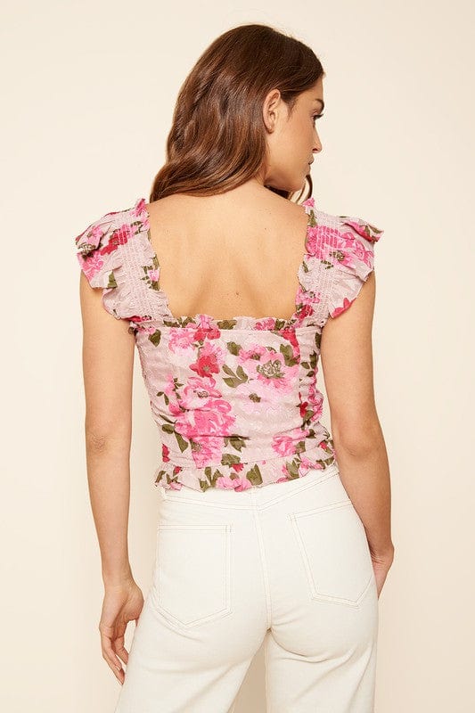 Peony Smocked Ruffle Top - Top - Blooming Daily