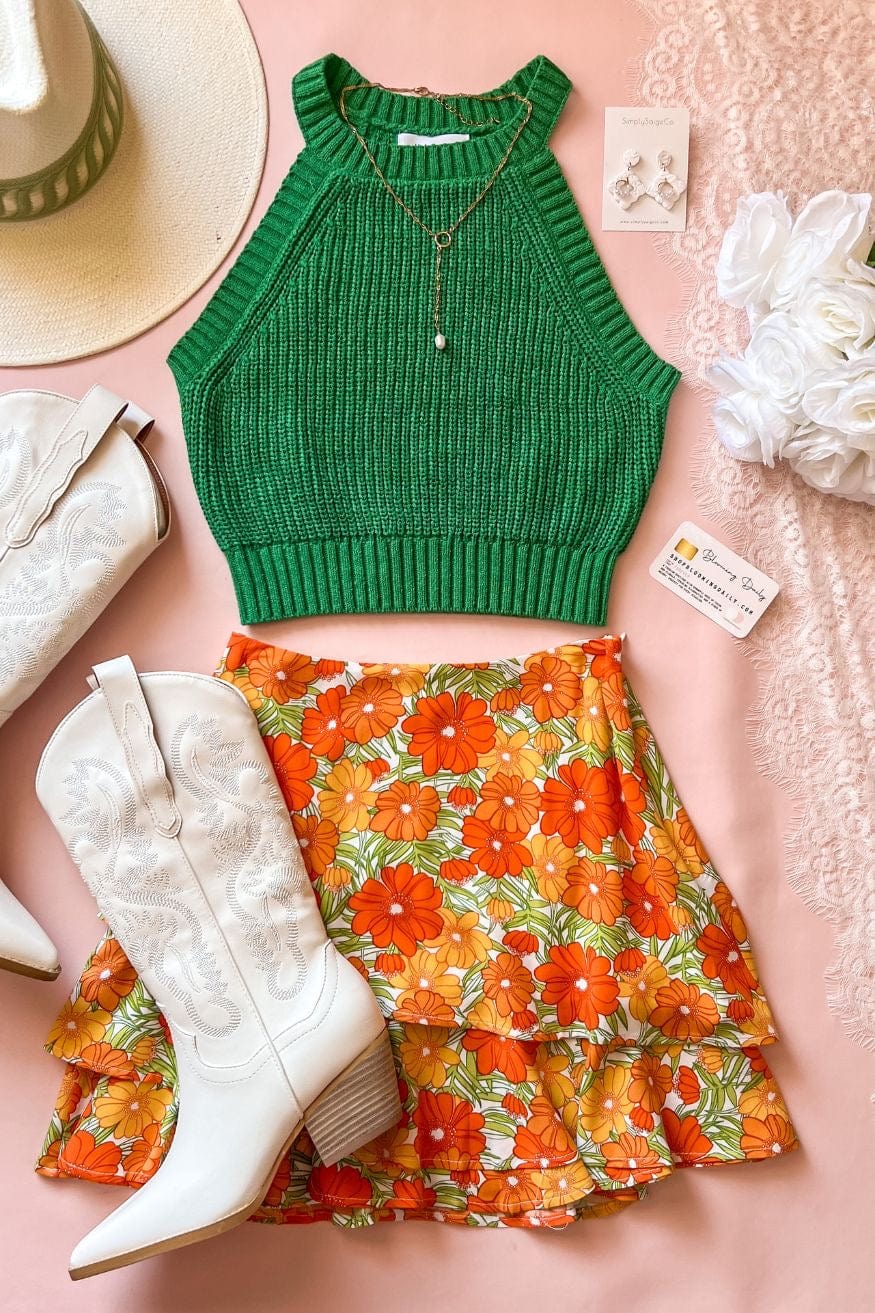 Poppy Print Ruffle Mini Skirt Summer Forever by Sadie & Sage - Skirt - Blooming Daily