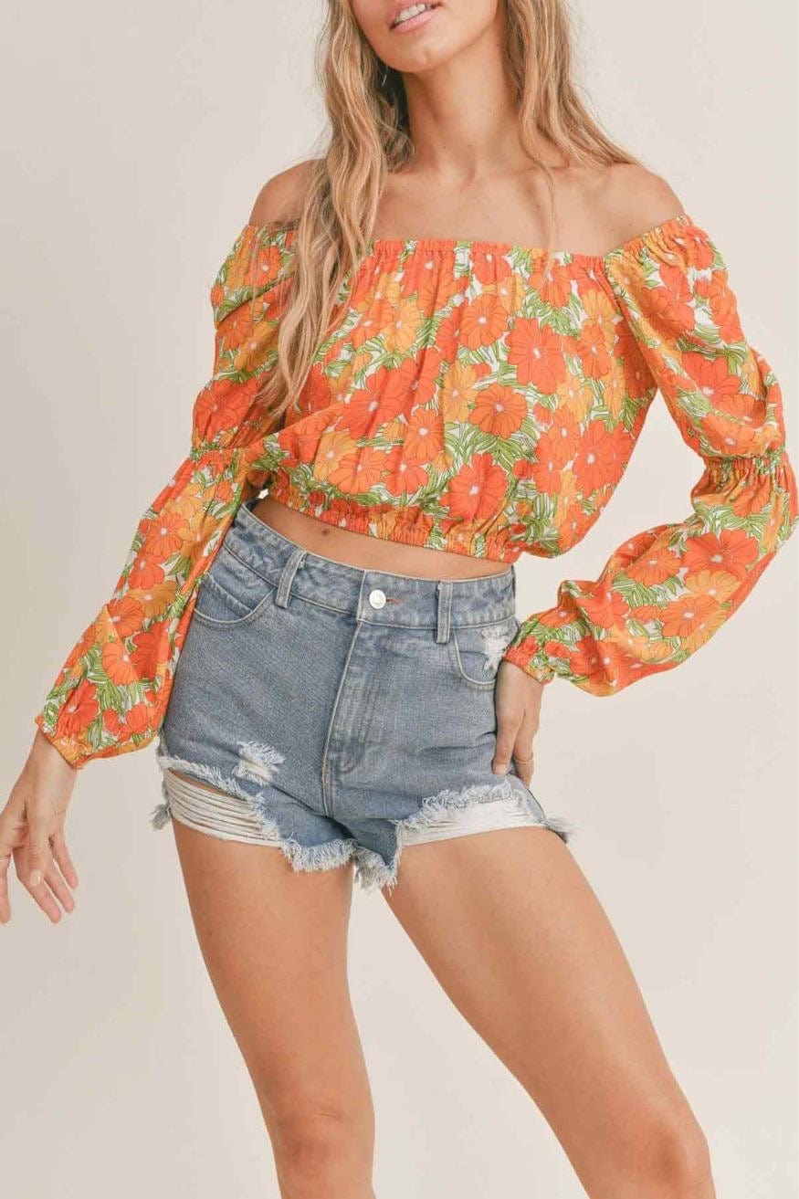 Poppy Print Top Summer Forever by Sadie &amp; Sage - Shirts &amp; Tops - Blooming Daily