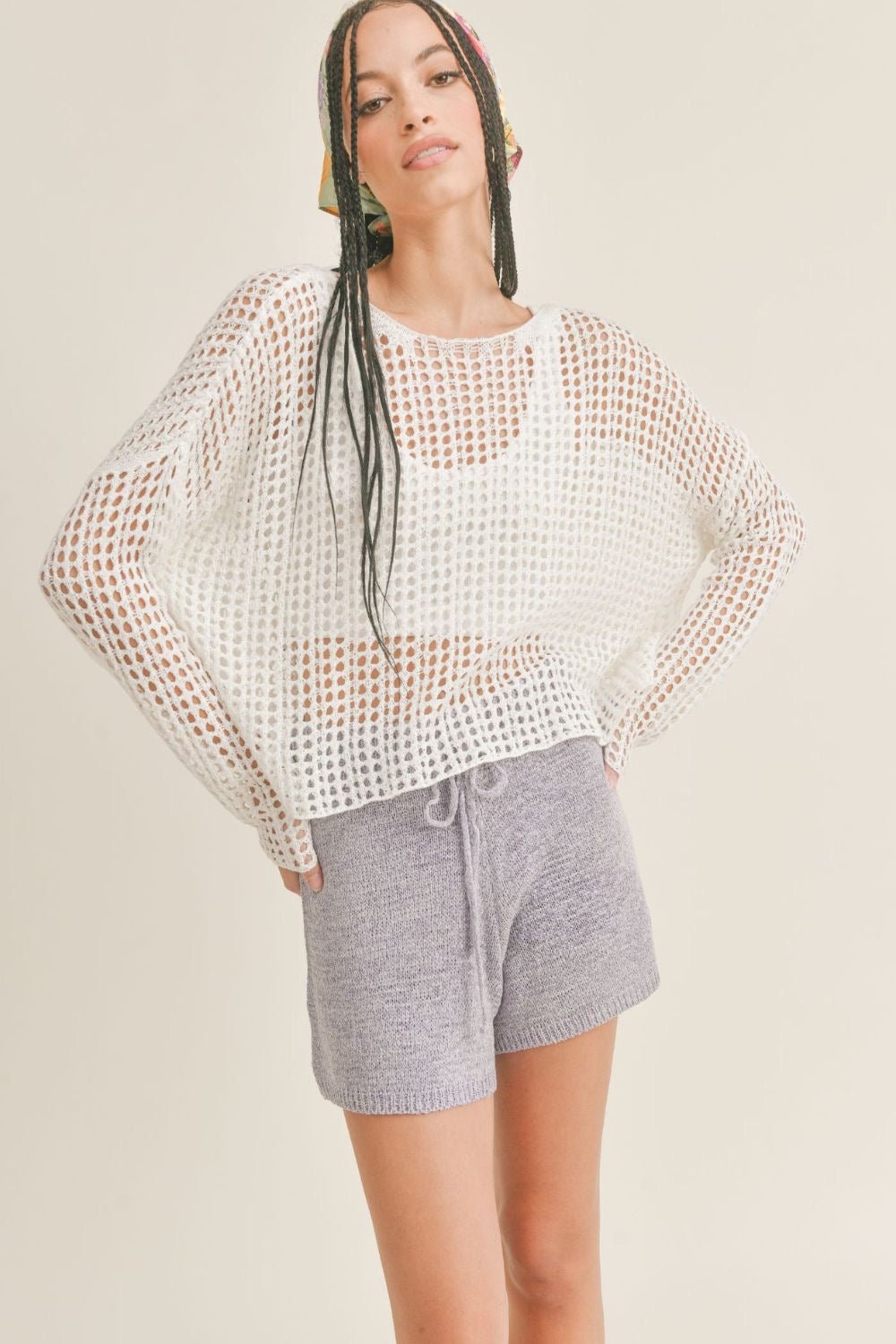 Sage The Label | Boho Crochet Long Sleeve Top | Ivory - Women&#39;s Shirts &amp; Tops - Blooming Daily
