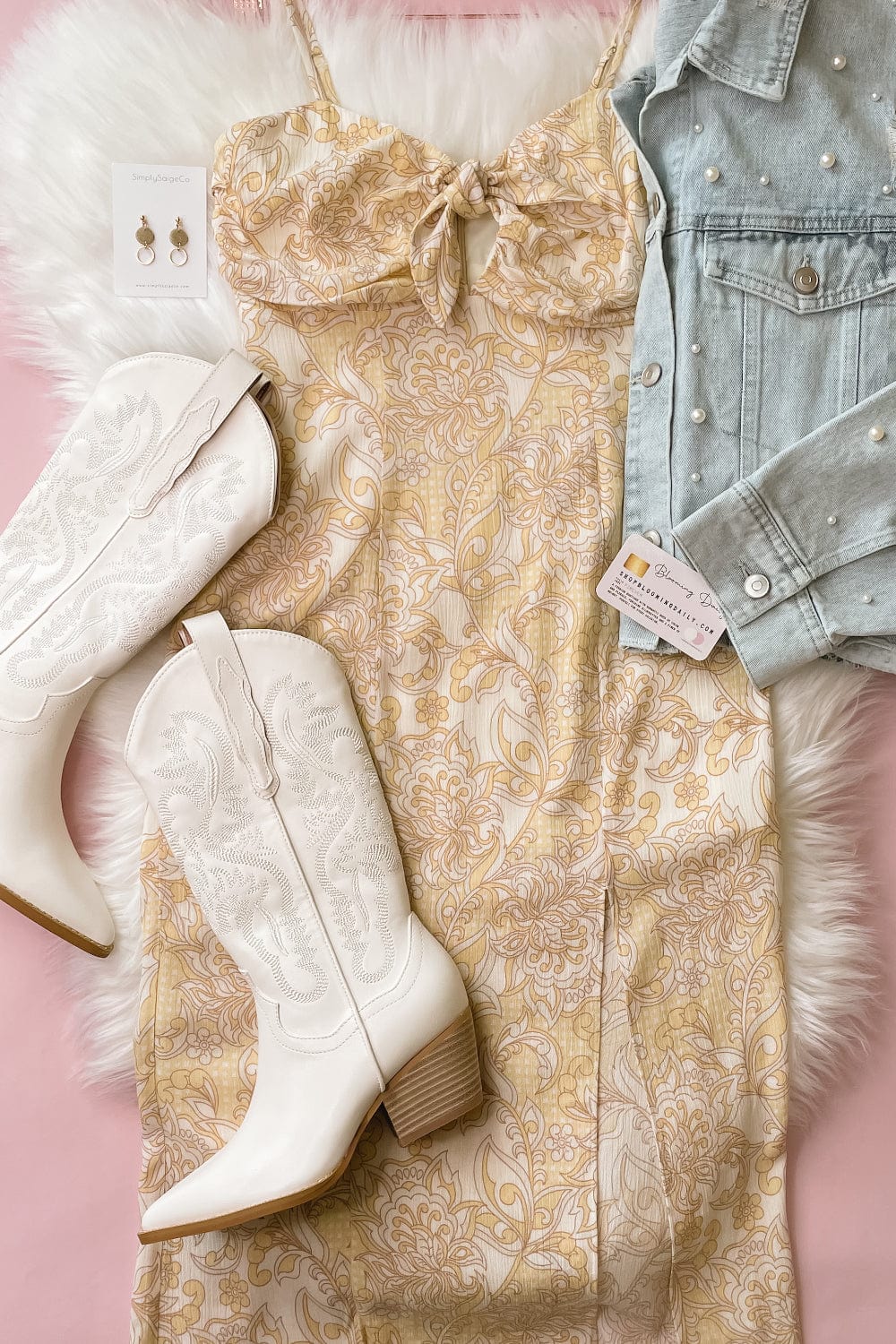 Sage The Label Lemon Grove Midi Dress in Yellow Ivory - Dress - Blooming Daily