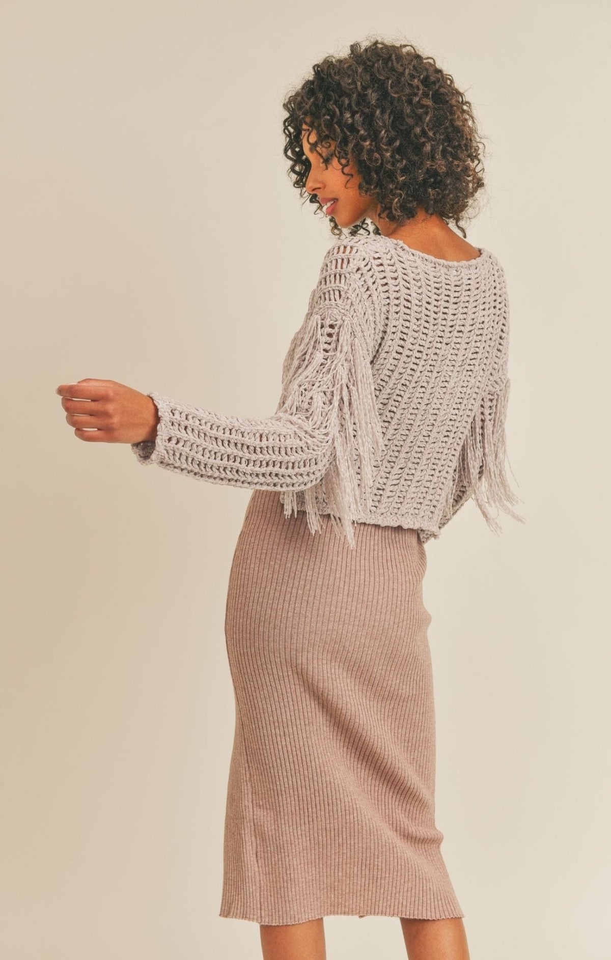 Sage The Label Stone Fringe Knit Sweater Top - Shirts &amp; Tops - Blooming Daily