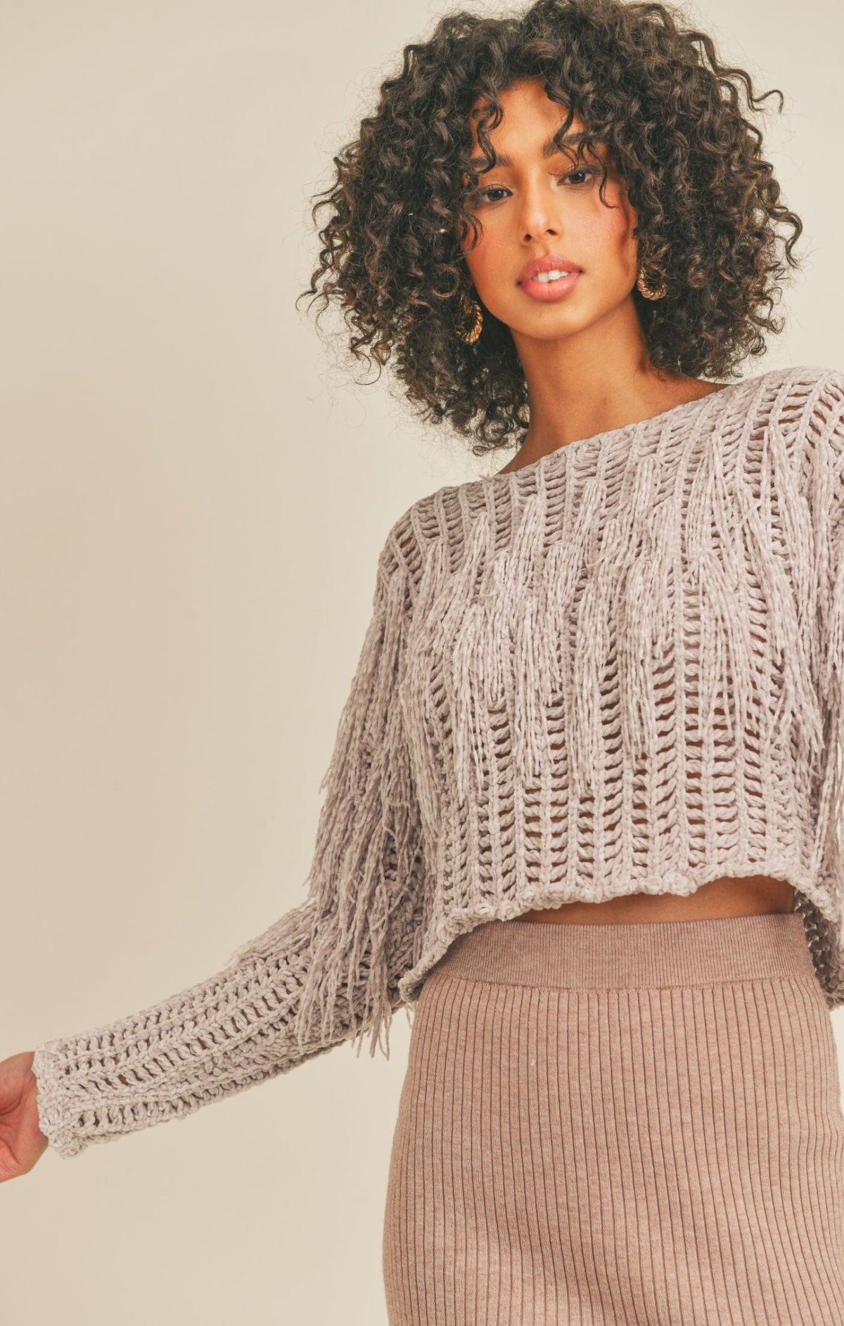 Sage The Label Stone Fringe Knit Sweater Top - Shirts &amp; Tops - Blooming Daily