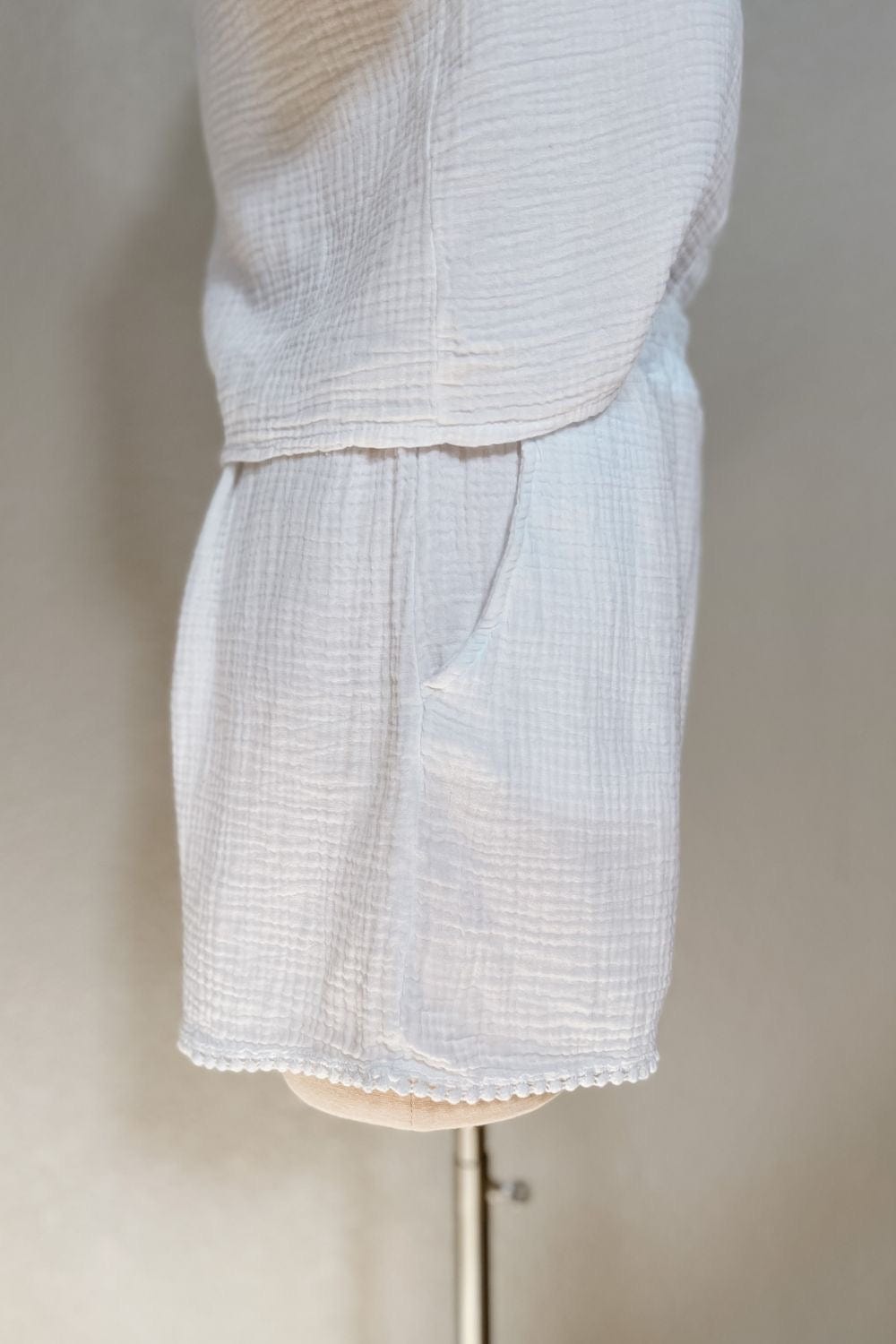 Saint Barths Italian White Cotton Gauze Shorts | Premium Quality & Stylish Comfort - Women's Shorts - Blooming Daily