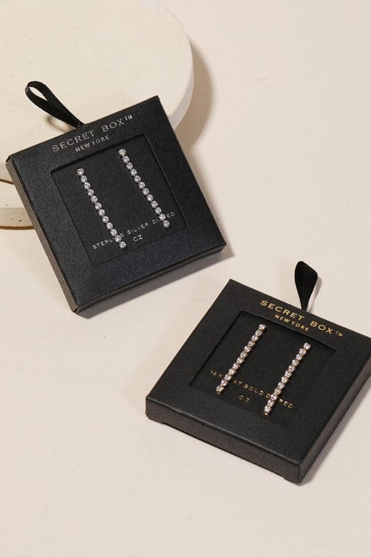 Single Strand Lightweight Dainty Crystal Earrings 14k Gold Dipped - Earrings - Blooming Daily