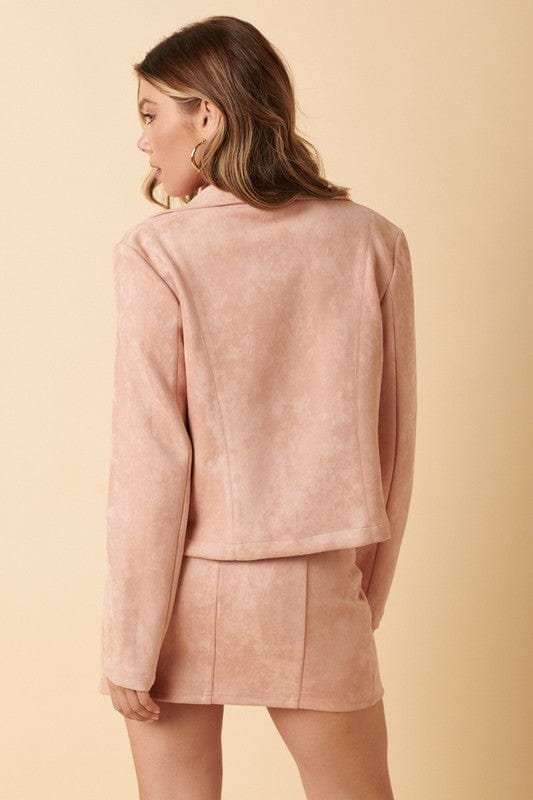 Take Me With You Moto Jacket in Blush Pink - Coats &amp; Jackets - Blooming Daily