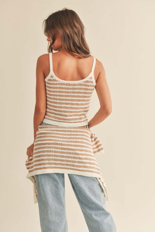 Knitted Sleeveless Jumper Tank Top in Multi