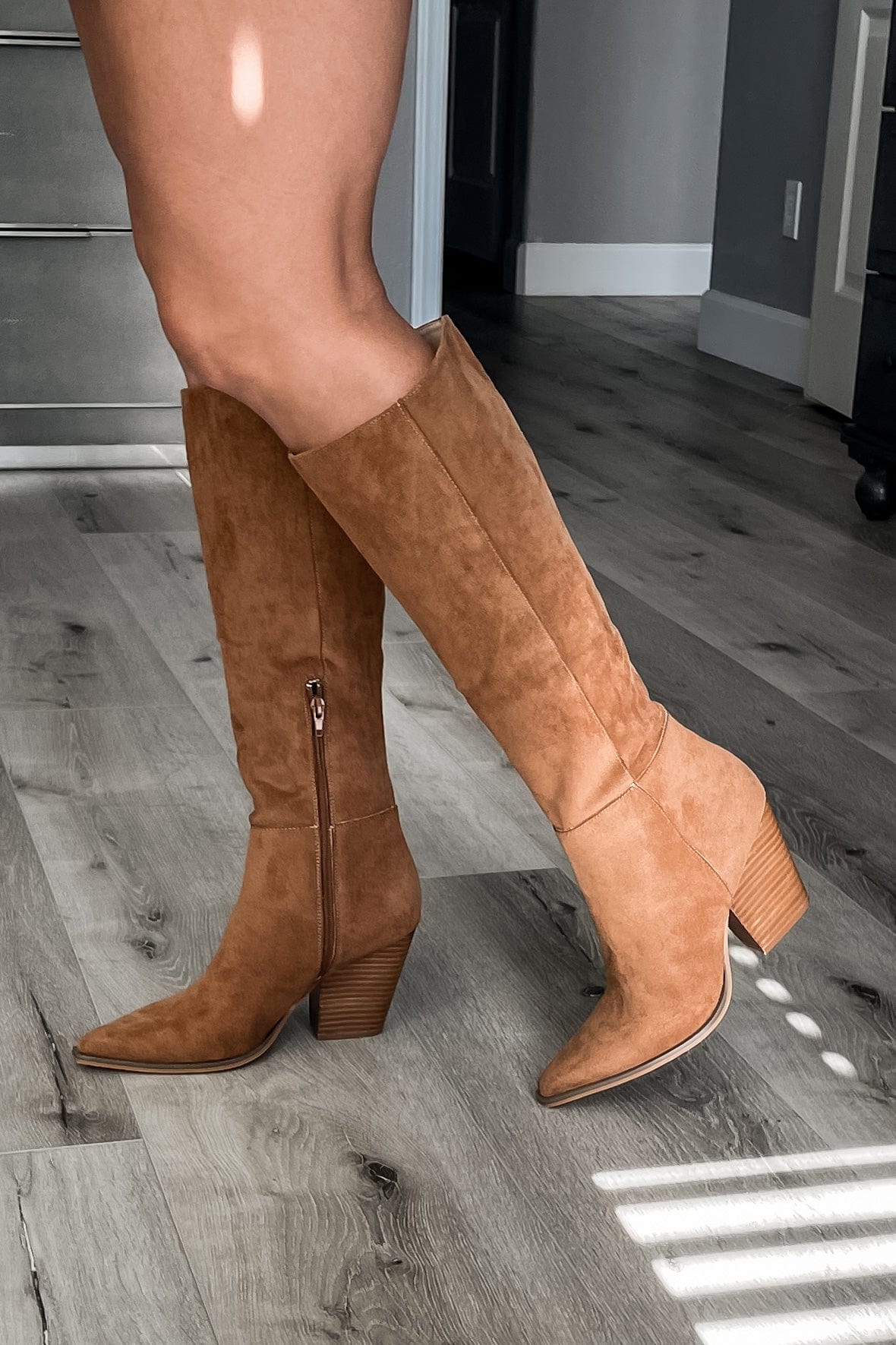 Women's Knee High Boots | Bohemian Western | Brown - Women's Shoes - Blooming Daily