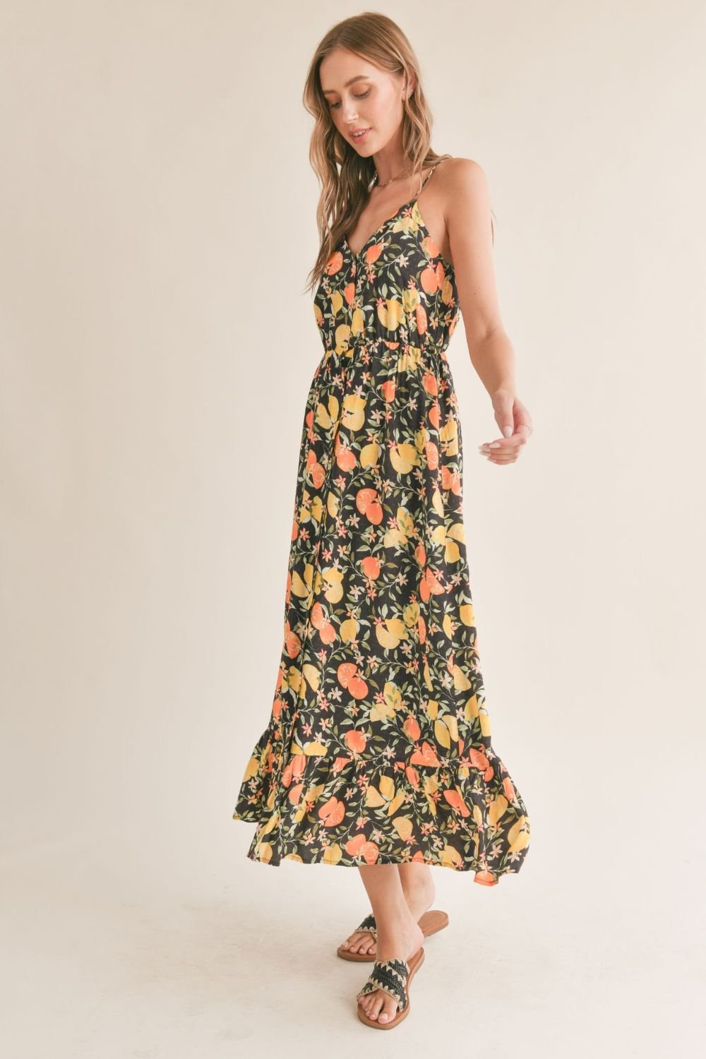 Fruitful Maxi Dress - M / Black Multi Fruitful Maxi Dress - M / Black Multi