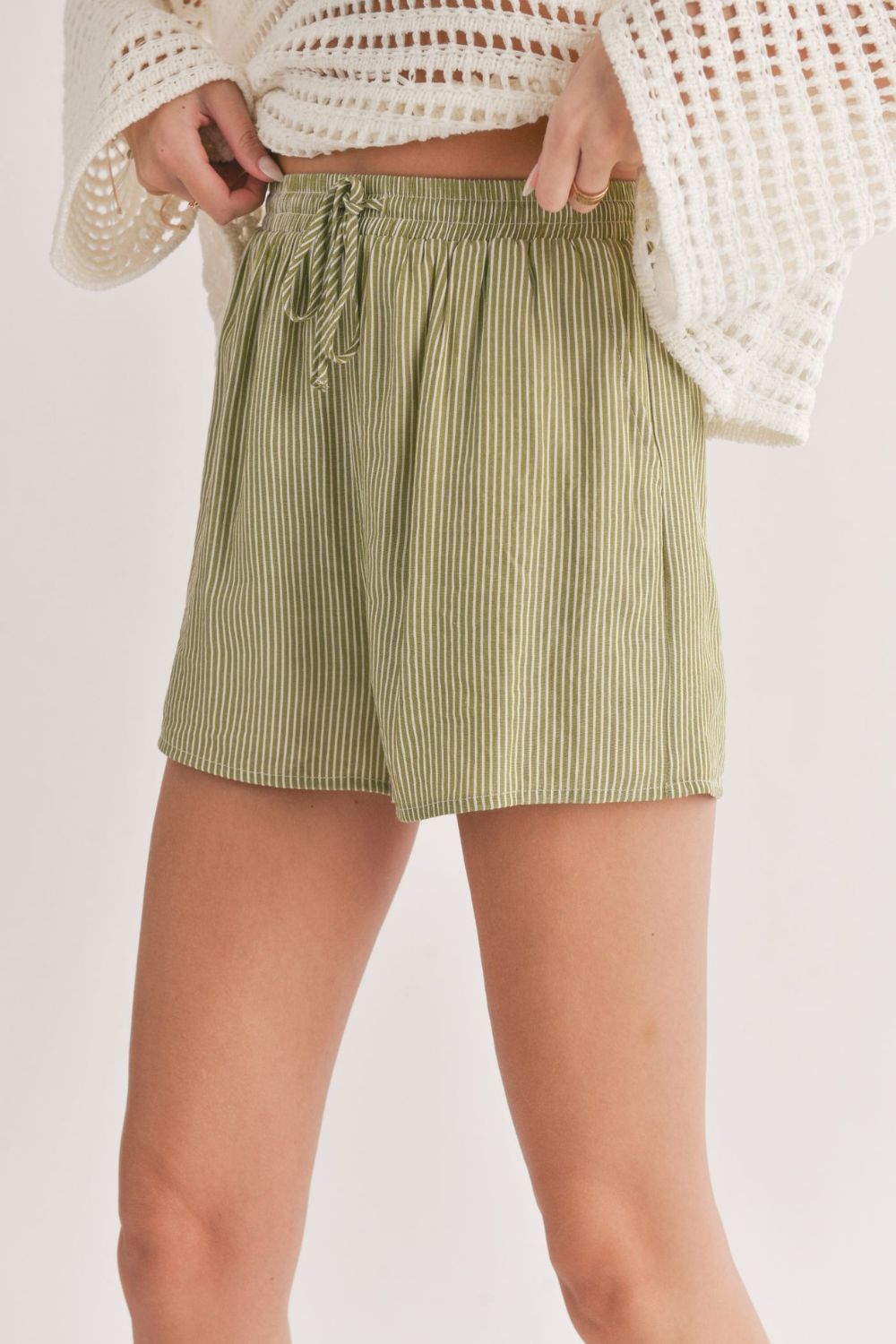 Women&#39;s Oasis Striped Shorts | Green Multi - Women&#39;s Shorts - Blooming Daily