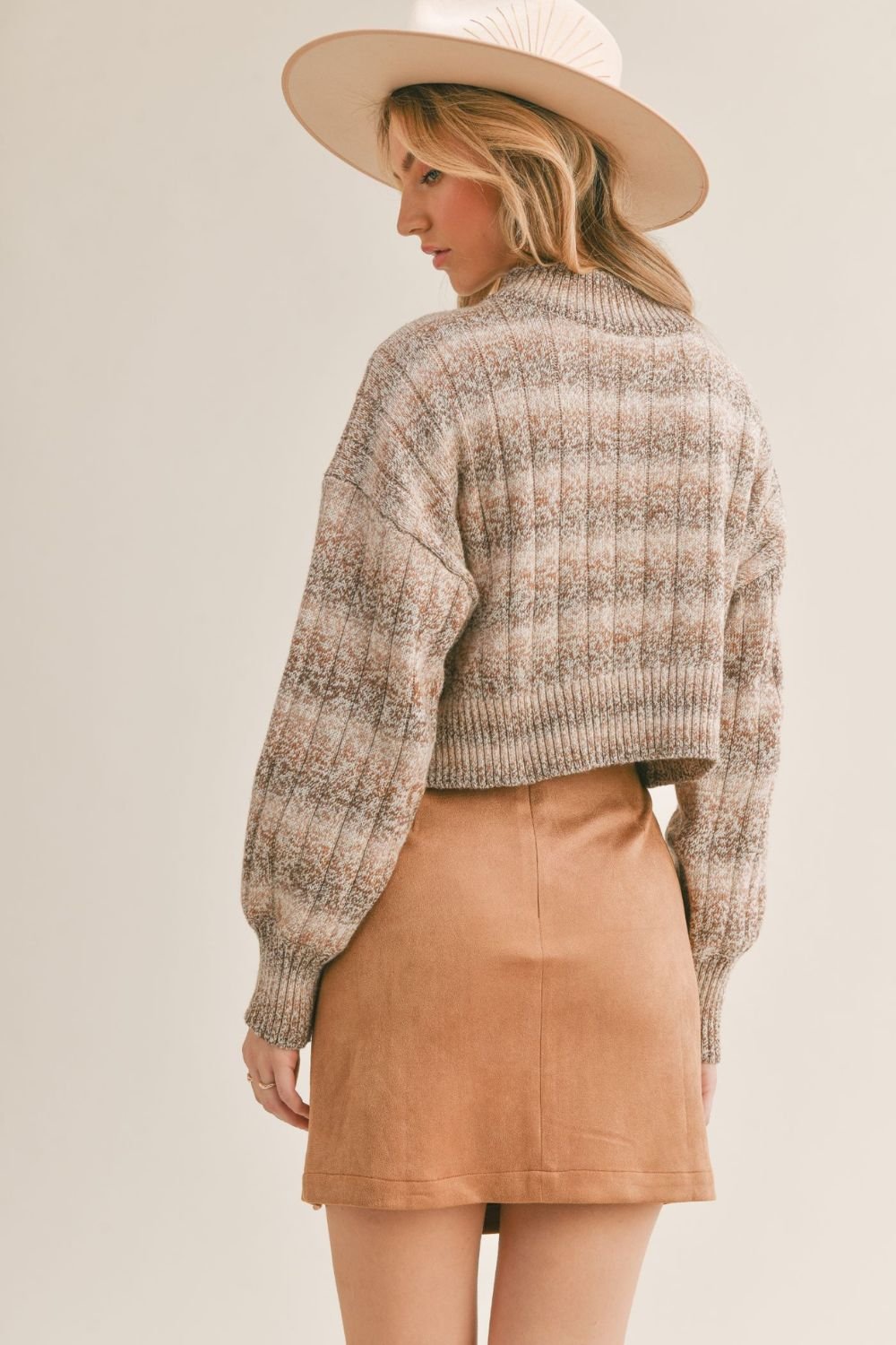 Women&#39;s Ombre Knit Sweater | Sage The Label | Brown Multi - Women&#39;s Shirts &amp; Tops - Blooming Daily