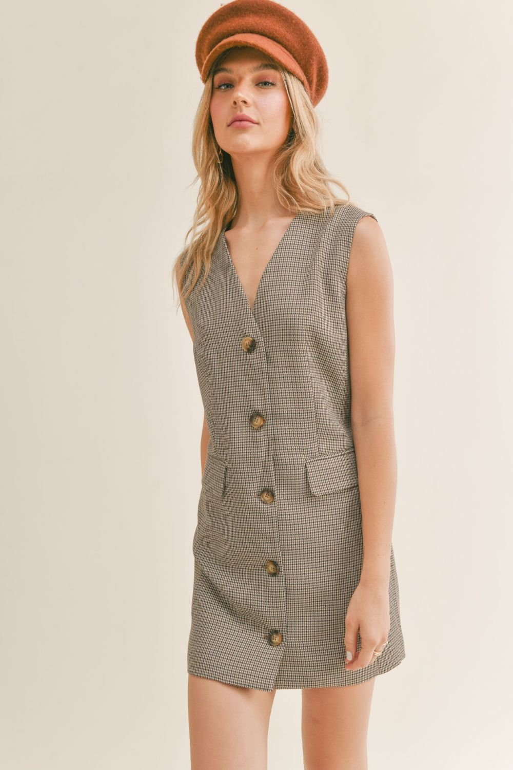 Women&#39;s Plaid Blazer Dress | Sage The Label | Brown Multi - Women&#39;s Dresses - Blooming Daily