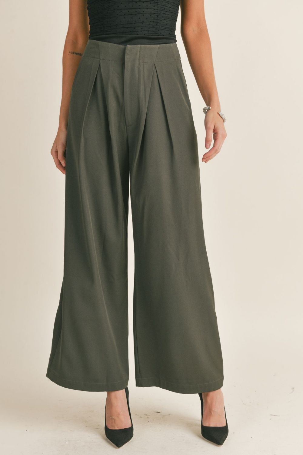 The Avery Pleated Wide-Leg Trousers by Maeve | Anthropologie