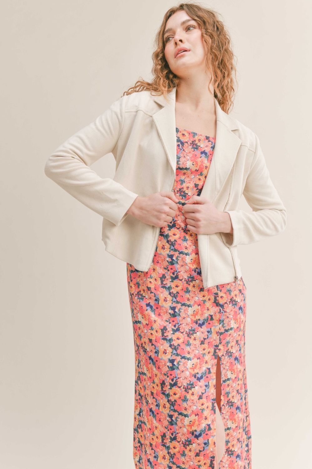 Women's Suede Jacket | Sadie & Sage | Bone - Women's Jacket - Blooming Daily