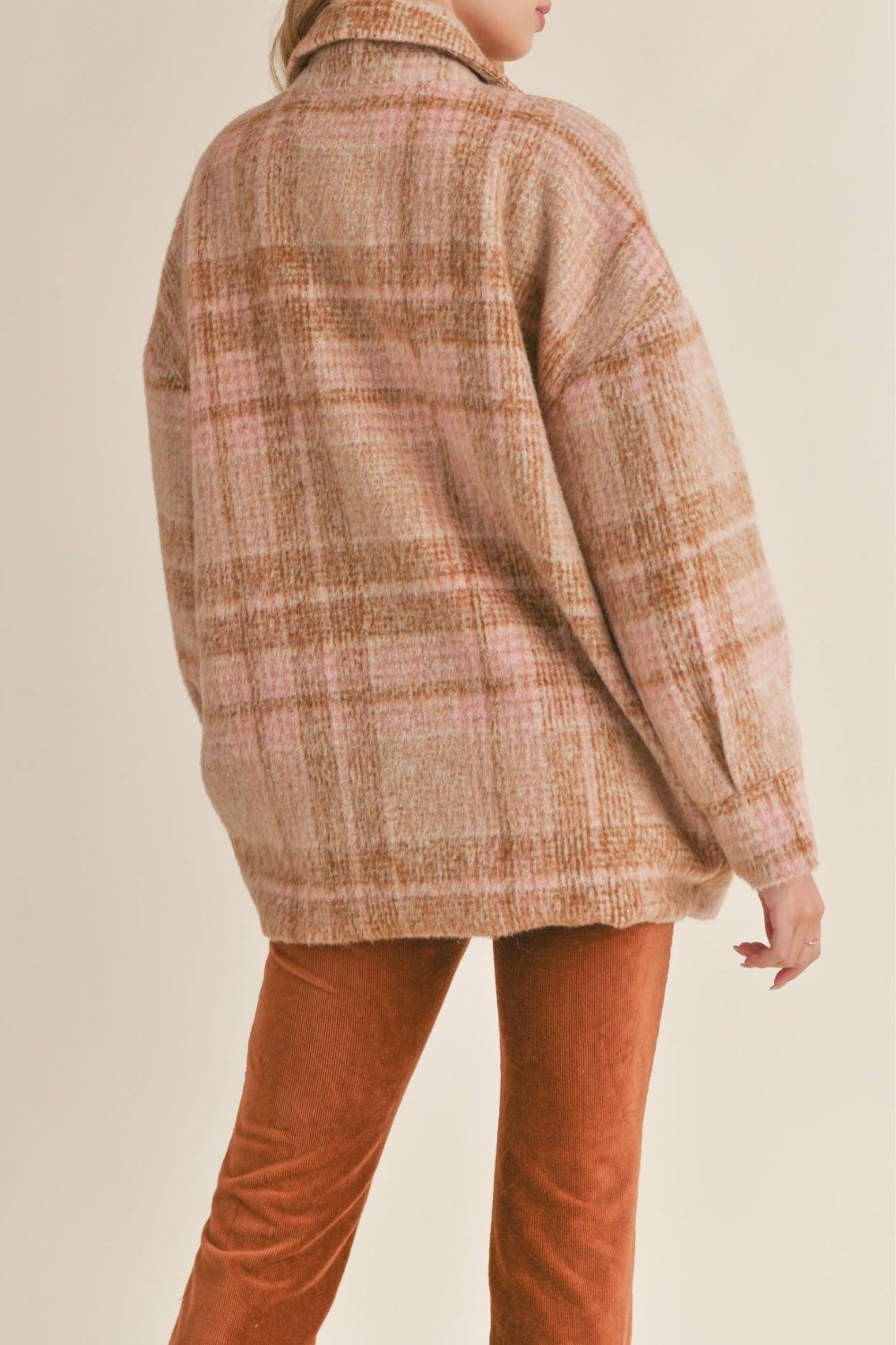 In The Air Plaid Jacket - Light Mocha | Taupe tops, Plaid jacket, Puff  sleeve top