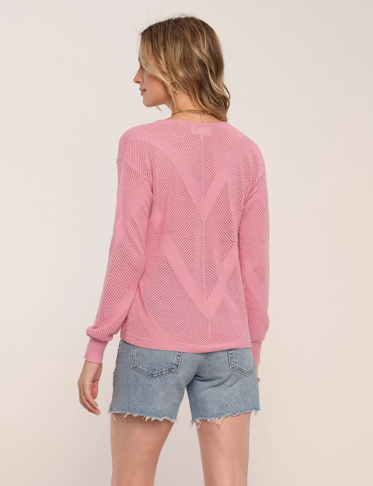 Zen Pointelle Knit Sweater in Lily by Heartloom - Sweater - Blooming Daily